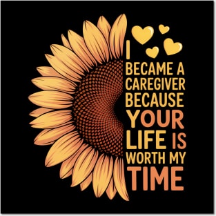 Funny Caregiver Caregivining Nurse Flower Floral Posters and Art